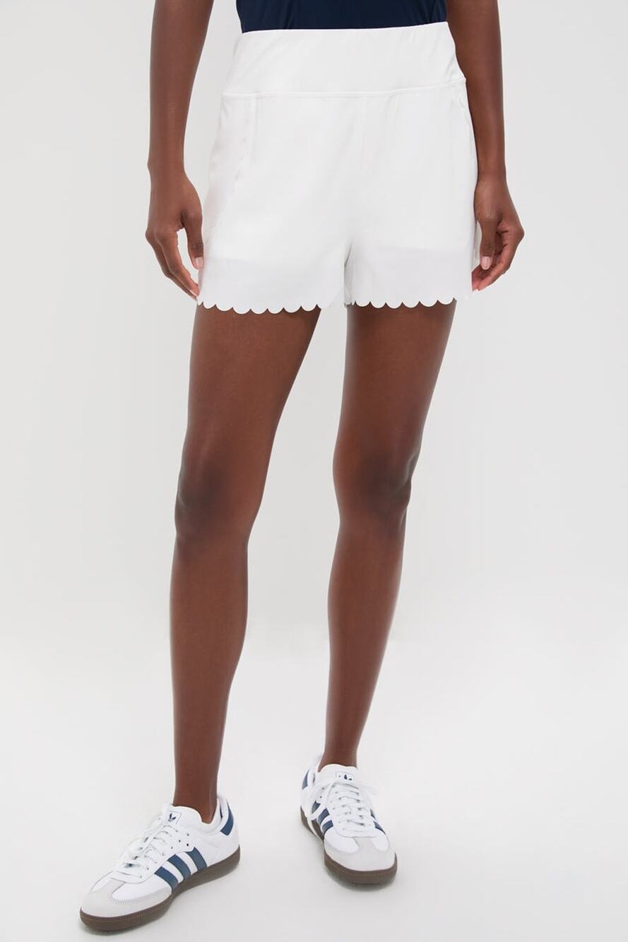 TUCKERNUCK SPORT White Scallop Performance Jersey Marisa Short Size XL NWT